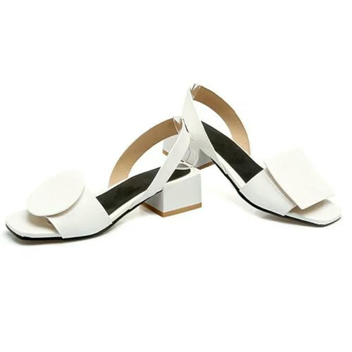 ZBJZUIMEI sandalen damen Schwarze Weiße Frauen Schuhe Sommerquadratische Absätze Auf Bürodamenschuhe Rutschen-weiß-38 ZBJZUIMEI sandalen damen Schwarze Weiße Frauen Schuhe Sommerquadratische Absätze Auf Bürodamenschuhe Rutschen-weiß-38 von ZBJZUIMEI