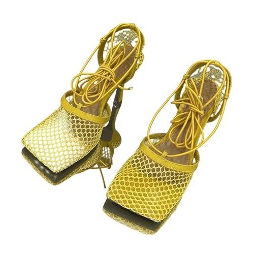 ZBJZUIMEI sandalen damen Sommer Sexy Mesh Pumps Weibliche Quadratzehen High Heel Schnürung Gekreuzt Stiletto Hollow Kleiderparty Schuhe-gelb-41 ZBJZUIMEI sandalen damen Sommer Sexy Mesh Pumps Weibliche Quadratzehen High Heel Schnürung Gekreuzt Stiletto Hollow Kleiderparty Schuhe-gelb-41 von ZBJZUIMEI