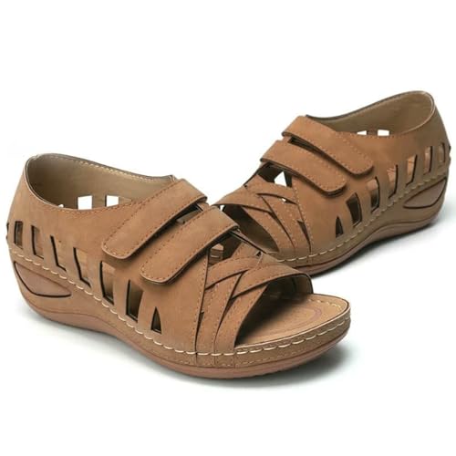 ZBJZUIMEI sandalen damen Sommerschuhe Frauen Weiche Vintage-sandalen Anti-rutsch Bequeme Wandeln-braun-39 ZBJZUIMEI sandalen damen Sommerschuhe Frauen Weiche Vintage-sandalen Anti-rutsch Bequeme Wandeln-braun-39 von ZBJZUIMEI