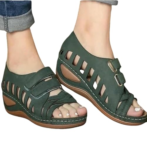ZBJZUIMEI sandalen damen Sommerschuhe Frauen Weiche Vintage-sandalen Anti-rutsch Bequeme Wandeln-dunkelgrün-36 ZBJZUIMEI sandalen damen Sommerschuhe Frauen Weiche Vintage-sandalen Anti-rutsch Bequeme Wandeln-dunkelgrün-36 von ZBJZUIMEI