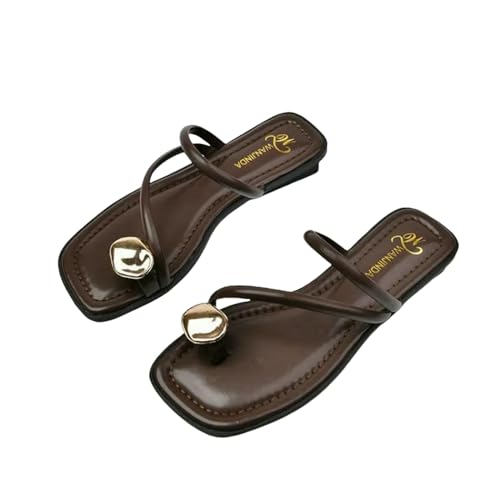 ZBJZUIMEI sandalen damen Stilvolle Frauen Offene Zi -flachrutschen - Orack -gurt Freizeitbeschäftiger Sommerrutschen Für Den Täglichen Kleidung-braun -38 ZBJZUIMEI sandalen damen Stilvolle Frauen Offene Zi -flachrutschen - Orack -gurt Freizeitbeschäftiger Sommerrutschen Für Den Täglichen Kleidung-braun -38 von ZBJZUIMEI