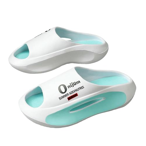 ZBJZUIMEI schlappen herren Männer Sommermassage Slipper Outdoor Sandalen Frauen Im Innenwesen Weicher Gartenboden Männliche Flip Flops Strand Freizeitschuhe-weißblau-40-41 von ZBJZUIMEI