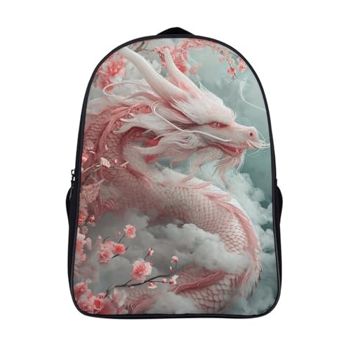 ZBOLI Drache Schulrucksack Dragon Pattern Erwachsener Teenager Rucksack Teenager Schultaschen Für Grundschule Sekundarstufe Tagesrucksack Kinder Büchertasche 16inch von ZBOLI