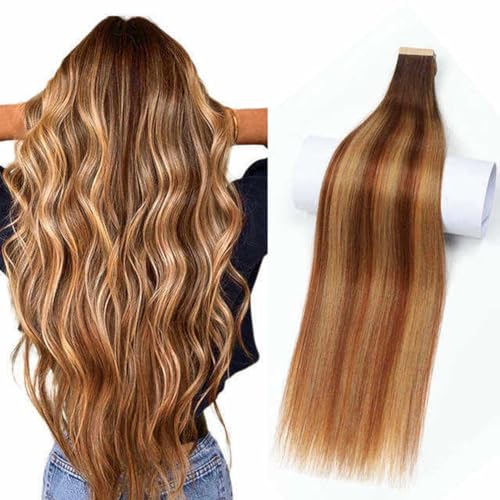 Clip-in-Extensions aus Echthaar, 10 Stück, doppelte Tressen, 120 Gramm, glattes rotes Haar, Clip-in-Extensions für Frauen mit dünnem Haar(2-6-18,16in-40.6cm) von ZBYXPP