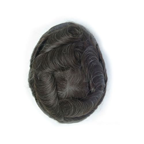 Real Hair Toupee for Men, Herrenperücke Echthaar-Ersatzsystem für Männerfrisur, Q6(F,8 * 10inch) von ZBYXPP