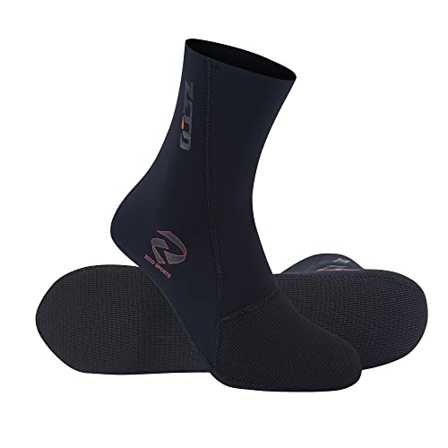 ZCCO Neopren-Socken für Herren und Damen, 3 mm, Neoprenanzug, Schuhe, Sandhaut, Surfen, Tauchen, Schnorcheln, Strand, Wassersport, Outdoor, Schwarz, X-Small von ZCCO