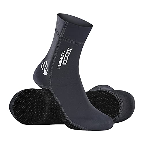 ZCCO Wetsuit Socks 3 mm Neoprene Socks for Men Women Diving Snorkelling Swimming Surfing Water Sports (Grey,L) von ZCCO