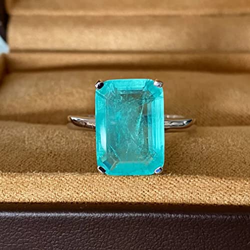 925 Sterling Silber 10 * 14 mm Smaragd Schnitt Eheringe für Frauen Schmuckgeschenke von ZCCZJS