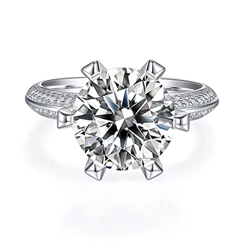 925 Sterling Silber 5 Karat Moissanit 6 Krallen Eheringe für Frauen funkelnde Verlobungsschmuck von ZCCZJS