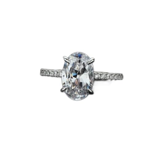 925 Sterling Silber 8 * 12 mm ovales funkelnder Carbon Diamond Eheringe für Frauen Schmuck von ZCCZJS