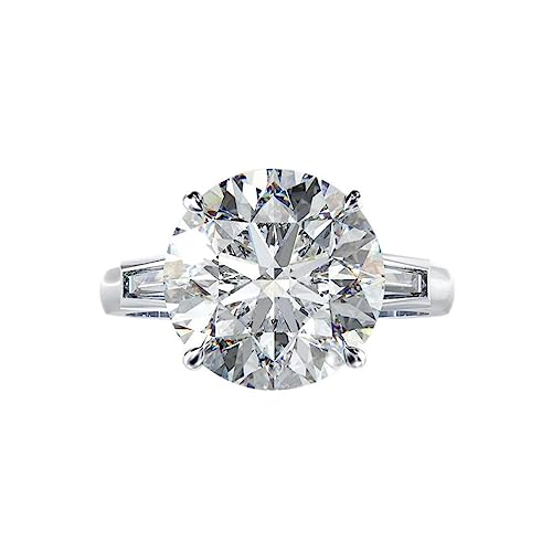 925 Sterling Silber Big 12 mm runder Zirkon -Frauenring Mozanne 12 Karat Sparkling Ehering Ringe von ZCCZJS