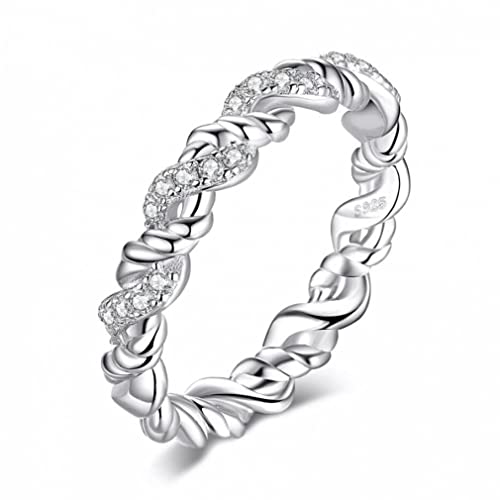925 Sterling Silber Cubic Zirkonia Ring Ehering Band Jubiläumsring für Frauen von ZCCZJS
