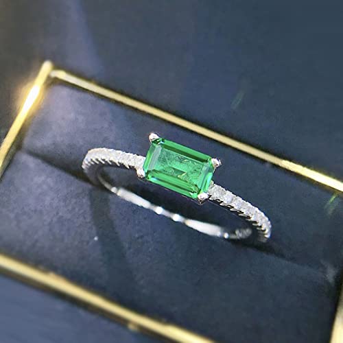 925 Sterling Silver 4 * 6 mm Emerald Eheringe für Frauen funkelnde Hochzeitsvergütung Schmuck Geschenk 925 Sterling Silver 4 * 6 mm Emerald Eheringe für Frauen funkelnde Hochzeitsvergütung Schmuck Geschenk von ZCCZJS