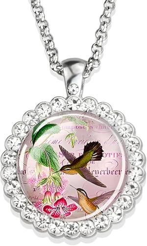 Accessoires 925 Sterling Silber Hummingbird Halskette für Frauen und Männer, Hummingbird Halskette Kardinalvogelkunst Bild Glas Strass Anhänger Kette Netter Vogelschmuck, niedlicher Tierschmuck Urlaub Accessoires 925 Sterling Silber Hummingbird Halskette für Frauen und Männer, Hummingbird Halskette Kardinalvogelkunst Bild Glas Strass Anhänger Kette Netter Vogelschmuck, niedlicher Tierschmuck Urlaub von ZCCZJS