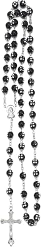 Accessoires 925 Sterling Silber Religiöser Rosenkranz Halskette für Frauen und Männer - 1PC Catholic Cross Rosenkranzperlen Anhänger religiöse runde Kristallperlen Halskette, Jungfrau Maria Jesus Accessoires 925 Sterling Silber Religiöser Rosenkranz Halskette für Frauen und Männer - 1PC Catholic Cross Rosenkranzperlen Anhänger religiöse runde Kristallperlen Halskette, Jungfrau Maria Jesus von ZCCZJS