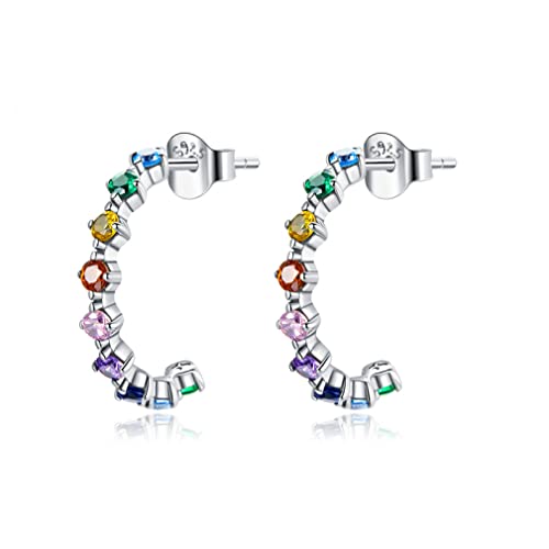 Buntes Pferdebutter Ohrring Regenbogen Herzstar Moon Ohrringe für Frauen Schmuck von ZCCZJS