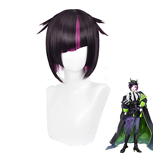 Cosplay -Perücke Twisted Wonderland Cosplay Lilia vanrouge Perücke rot gemischte schwarze synthetische Haare Halloween Frauen Unisex Rollenspiel Haarstück von ZCCZJS