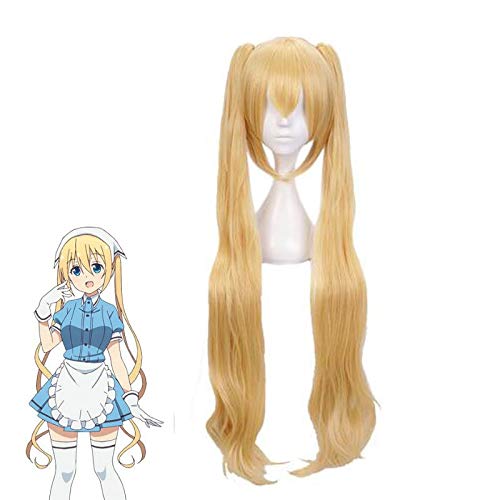Cosplay -Perücken -Mix S Kaho Hinata Cosplay Perücken Frauen Lolita Blonde lange wellige Pferdeschwänze synthetisches Haar Anime Kostüm Perücken + Perückenkappe Kumz7081 von ZCCZJS