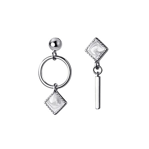 Damen 925 Geometrische hohle runde Quadratohrringe Ladies Mode einfache Anhänger Ohrringe Schmuck High-End Ohrringe von ZCCZJS