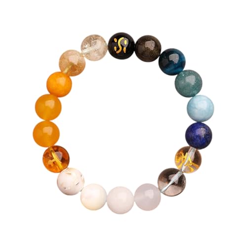 Fengshui Fünf Elemente Perlenarmbänder für Männer Männer, Natursteine ​​Kristallarmbänder für Wohlstand Glück, Stretch Armband für Meditation Freisetzung Das Druck emotional von ZCCZJS