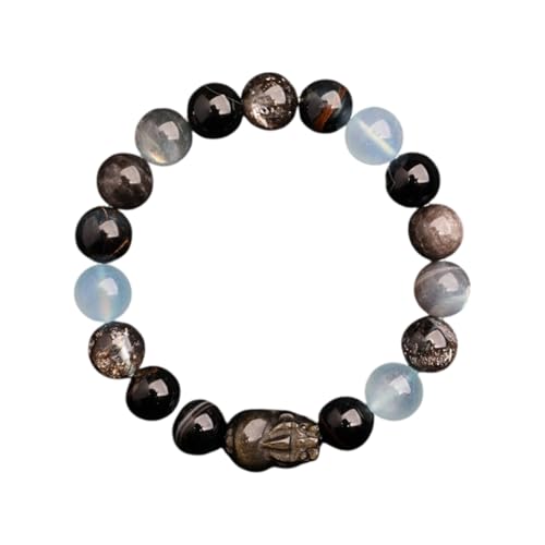 Fengshui pi xiu kristallperlen armbänder für Frauen Männer, Natursteine ​​Stretch Armband Anziehen Reichtum und Glück, weißes Kristallarmband Meditation Gleichgewicht Emotionen lindern Spannung von ZCCZJS