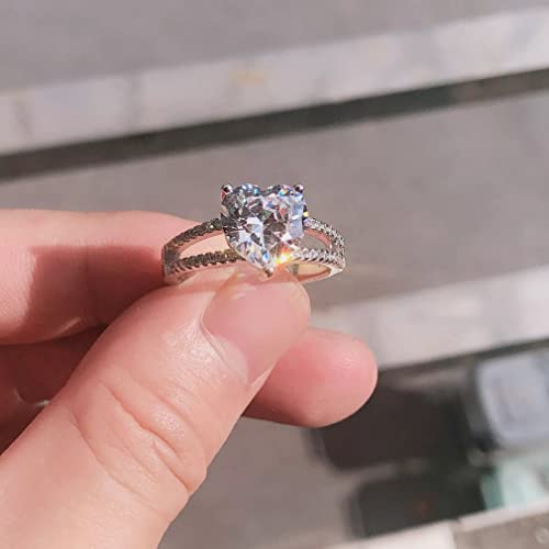 Herz 4 Karat Diamond Engagement Ehering Schmuck 925 Sterling Silberringe für Frauen Herz 4 Karat Diamond Engagement Ehering Schmuck 925 Sterling Silberringe für Frauen von ZCCZJS