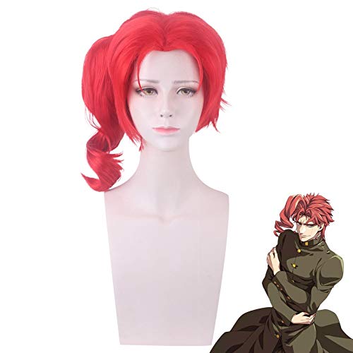 Jojos Cosplay -Perücken bizarre Abenteuer Kakyoin Noriaki Red Ponytail Perücken Cosplay Kostüm Hitzebeständige synthetische Haare Frauen Party Perücken von ZCCZJS