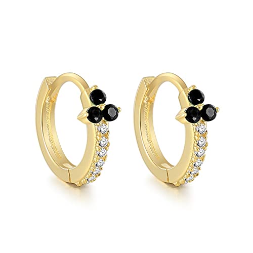 Kleine schwarze Zirkon -Reifenoopringe für Frauen runden Kreis Piercing Ohrringschmuck Kleine schwarze Zirkon -Reifenoopringe für Frauen runden Kreis Piercing Ohrringschmuck von ZCCZJS