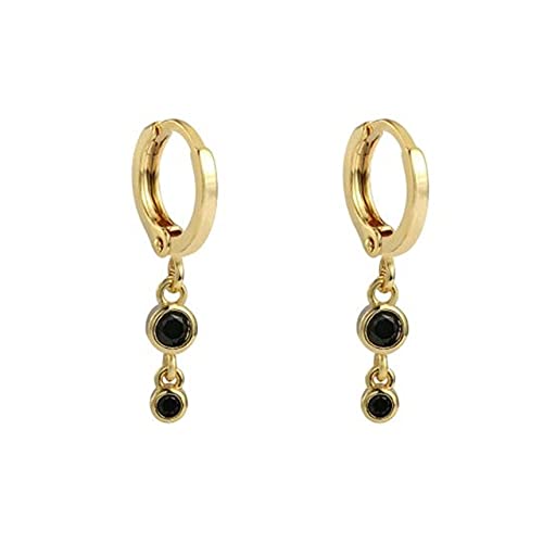 Kleine schwarze Zirkon -Reifenoopringe für Frauen runden Kreis Piercing Ohrringschmuck Kleine schwarze Zirkon -Reifenoopringe für Frauen runden Kreis Piercing Ohrringschmuck von ZCCZJS