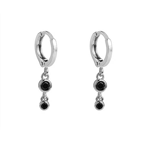 Kleine schwarze Zirkon -Reifenoopringe für Frauen runden Kreis Piercing Ohrringschmuck Kleine schwarze Zirkon -Reifenoopringe für Frauen runden Kreis Piercing Ohrringschmuck von ZCCZJS
