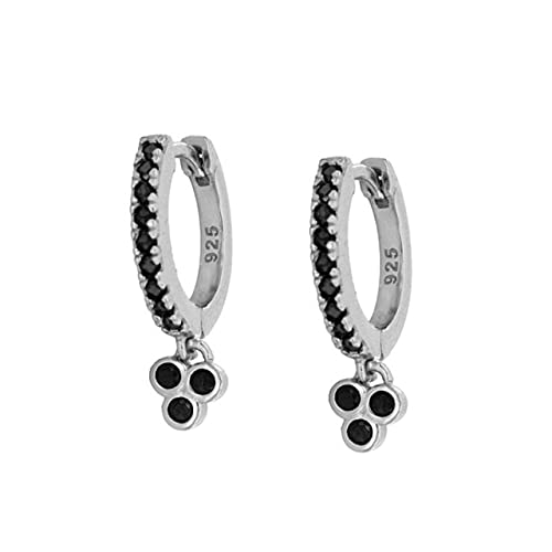 Kleine schwarze Zirkon -Reifenoopringe für Frauen runden Kreis Piercing Ohrringschmuck Kleine schwarze Zirkon -Reifenoopringe für Frauen runden Kreis Piercing Ohrringschmuck von ZCCZJS