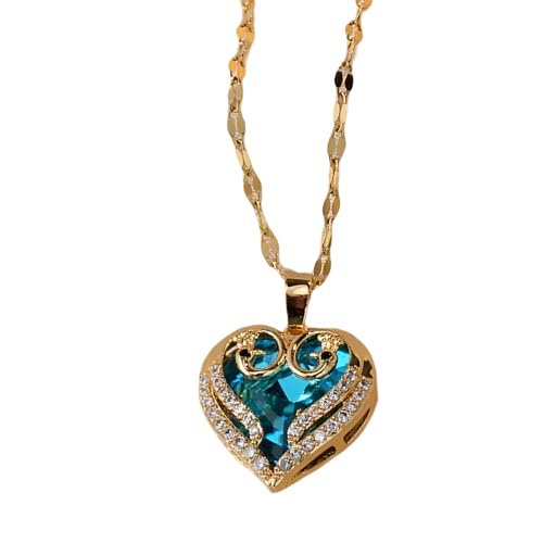 Mädchen Schmuck Accessorie Geometrische Pave Heart Halskette für Frauen, glänzender Strasshartkette - Zirkon -Pave -Halskette, Reunion Heart Halskette für Valentine -Geburtstagskette Mädchen Schmuck Accessorie Geometrische Pave Heart Halskette für Frauen, glänzender Strasshartkette - Zirkon -Pave -Halskette, Reunion Heart Halskette für Valentine -Geburtstagskette von ZCCZJS