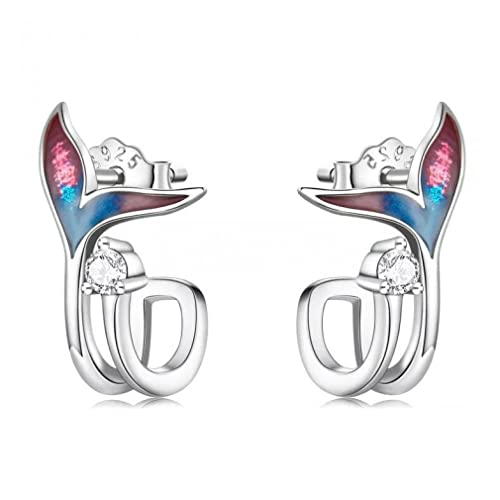 Mehrschichtiger Stollen Ohrringe Emaille Tail Piercing Women Ohrringe Juwely Geschenk von ZCCZJS