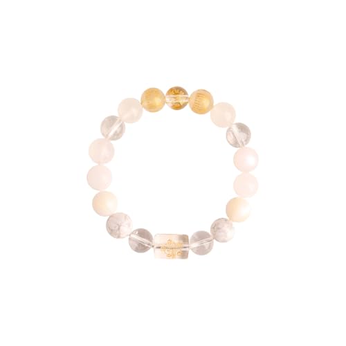 Natursteine ​​Perlen Fengshui -Armbänder, Energiekristall Fünf Vermögen Götter Schutz Armbänder anziehen glückliche wohlhabende, weiße Kristalldehnungs Armband für Männer Frauen lindern Stress von ZCCZJS