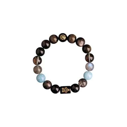 Natursteine ​​Perlen Fengshui -Armbänder, Energiekristall Fünf Vermögen Götter Schutz Armbänder anziehen glückliche wohlhabende, weiße Kristalldehnungs Armband für Männer Frauen lindern Stress von ZCCZJS