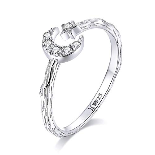 Offene Ringe für Frauen, verstellbare Ringmode 925 Sterling Silber Retro Xingyue Crystal Ring Romantic Schmuck Geschenk für Mädchen Frauen Paar Engagement Hochzeit Eternität Ring Weihnachtsgeschenk von ZCCZJS