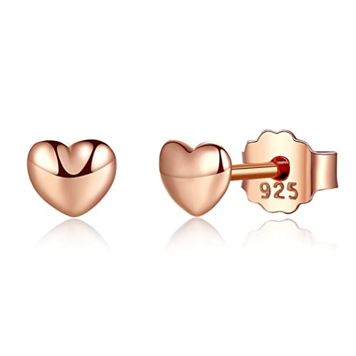 Ohrringe echte asymmetrische Herz -Reifen -Ohrringe für Frauen Ohrringgeschenk von ZCCZJS