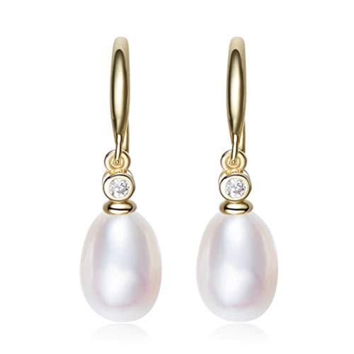 Ohrringe für Frauen, einfache und Retro S925 Ohrringe Süßwasserperlenschmuckohrringe, lila, Ohrringe für Frauen, einfache und Retro S925 Ohrringe Süßwasserperlenschmuckohrringe, lila, von ZCCZJS