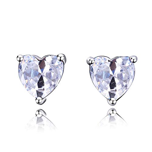 Ohrringe für Frauen romantisches Herz 925 Silberschmuck Ohrring mit kreierten Edelstein -Topaz Stones Party Hochzeitsgeburtstagsgeschenke von ZCCZJS