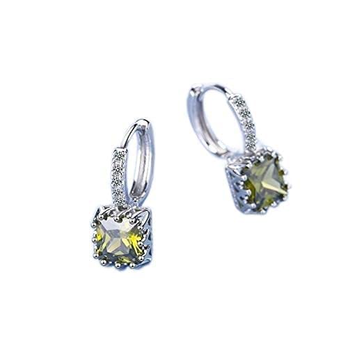 Pink Square Cut Mosaic Cubic Zircon Ohrringe für Frauen Schmuck Statement von ZCCZJS