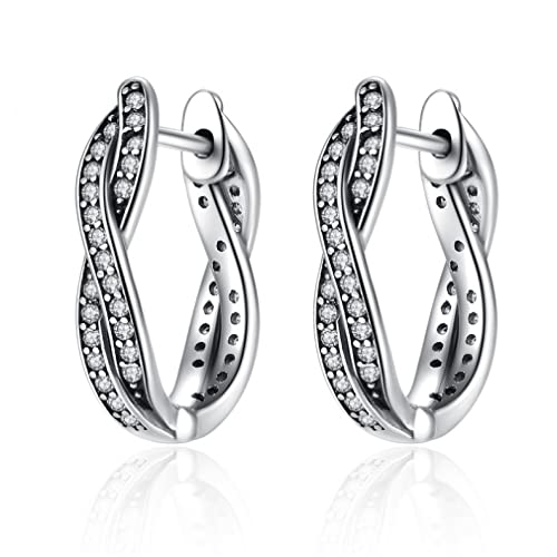 Pink & Clear Twist of Fate Hoop Ohrringe für Frauen Ohrringe Schmuck von ZCCZJS