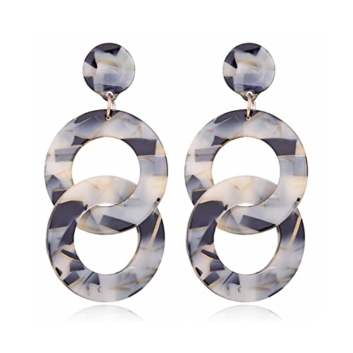 Plattenringkette Lange Ohrringe Einfache geometrische Designohrringe für Frauen High-End-Ohrringe von ZCCZJS