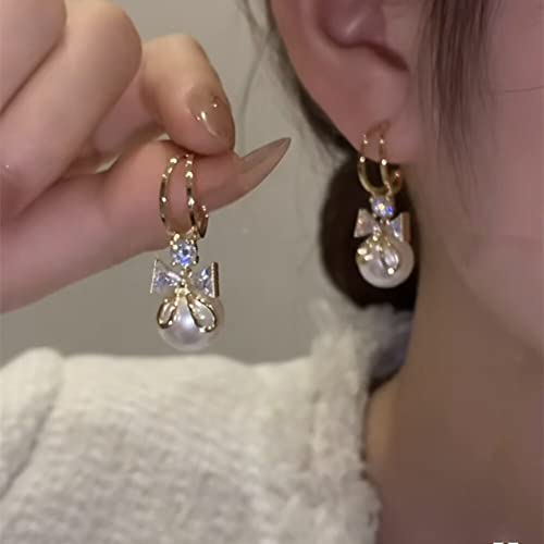 Schmetterling Ohrringe für Frauen Temperament Imitation Perle eingelegtes leuchtende Ohrringe Schmetterling Ohrringe für Frauen Temperament Imitation Perle eingelegtes leuchtende Ohrringe von ZCCZJS