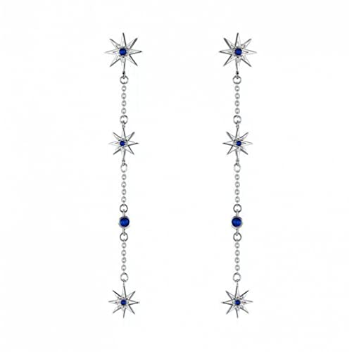 Shining Star Clear Clear Zircon Langkette Drop Ohrringe für Frauen Hochzeit Ohrringe Schmuck Schmuck von ZCCZJS