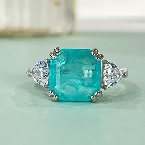 ZCCZJS 10 * 10 Turmaline Gemstone Ehering S925 Sterling Silberschmuck Sterling Silber von ZCCZJS