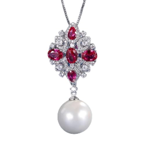 ZCCZJS 16 mm weiße große Perle Anhänger Halskette für Frauen Rubin Edelsteinschmuck in China hergestellt ZCCZJS 16 mm weiße große Perle Anhänger Halskette für Frauen Rubin Edelsteinschmuck in China hergestellt von ZCCZJS