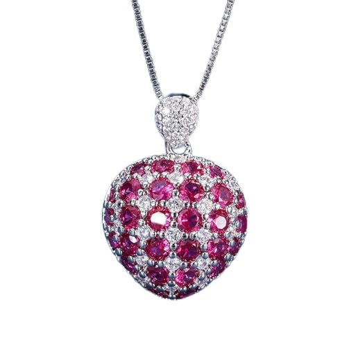 ZCCZJS 20 * 29mm Ruby Emerald Saphir Herzförmiger Anhänger Halskette für Frauen Edelsteinschmuck weibliche Geschenk ZCCZJS 20 * 29mm Ruby Emerald Saphir Herzförmiger Anhänger Halskette für Frauen Edelsteinschmuck weibliche Geschenk von ZCCZJS