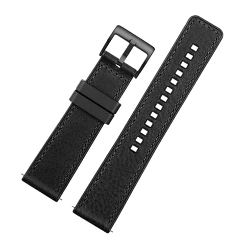 ZCCZJS 20mm 22 mm 24mm Armband kompatibel mit Panerai Breitling Italien Cowhide Watch Kette Herren Leder Uhrengurt Schnelles Detacha (schwarz schwarz, 22 mm) von ZCCZJS