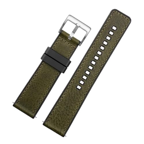 ZCCZJS 20mm 22 mm 24mm Armband kompatibel mit Panerai Breitling Italien Cowhide Watch Kette Herren Leder Uhrengurt Schnelles Detacha (schwarz schwarz, 22 mm) von ZCCZJS
