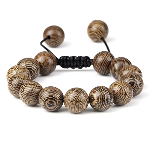 ZCCZJS 6 8 10 12 mm Holzperlen Armbänder Männer elastische buddhistische Gebetsarmbänder & Armreifen handgefertigt Frauen Yoga von ZCCZJS